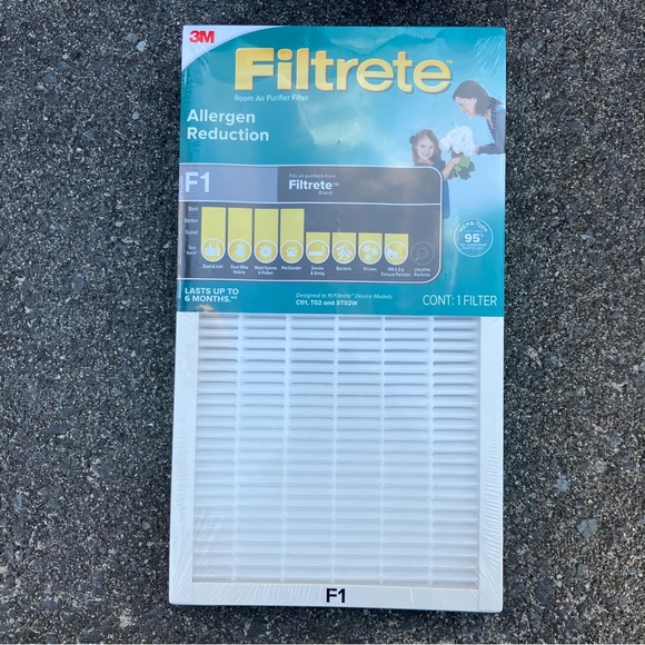 3M Filtrete Allergen & Odor Reduction F1 Replacement Filter for C01, T02 & ST02W - Picture 1 of 4